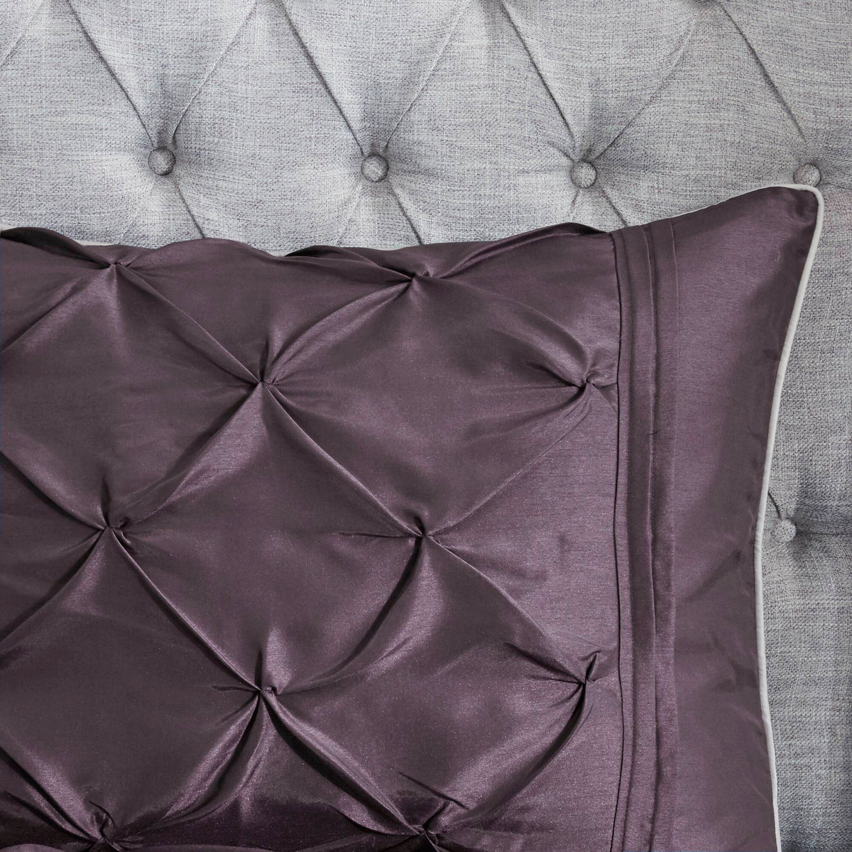 Laurel - California King 7 Piece Tufted Comforter Set - Plum