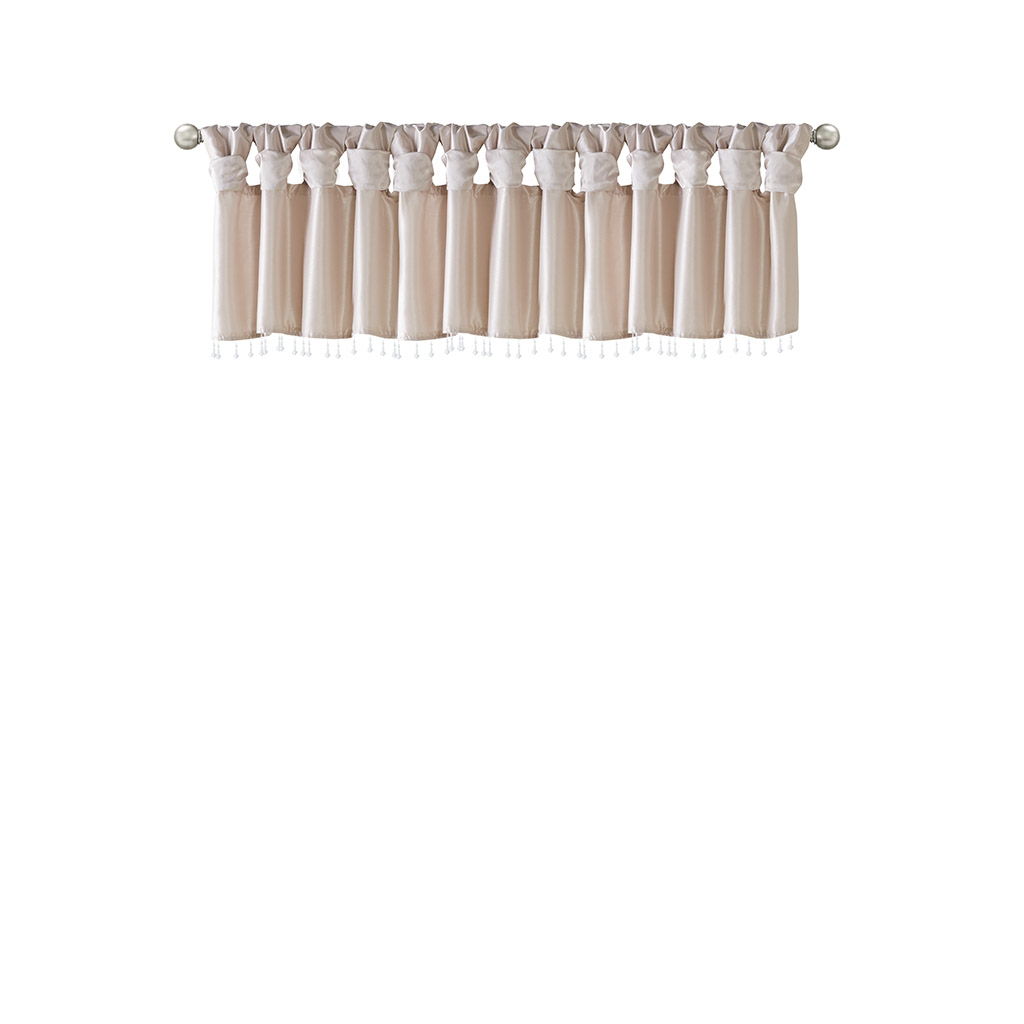 Emilia - Lightweight Valance With Beads - Blush