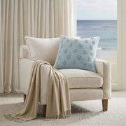 Ave Botanical - Cotton Pillow Cover - Blue