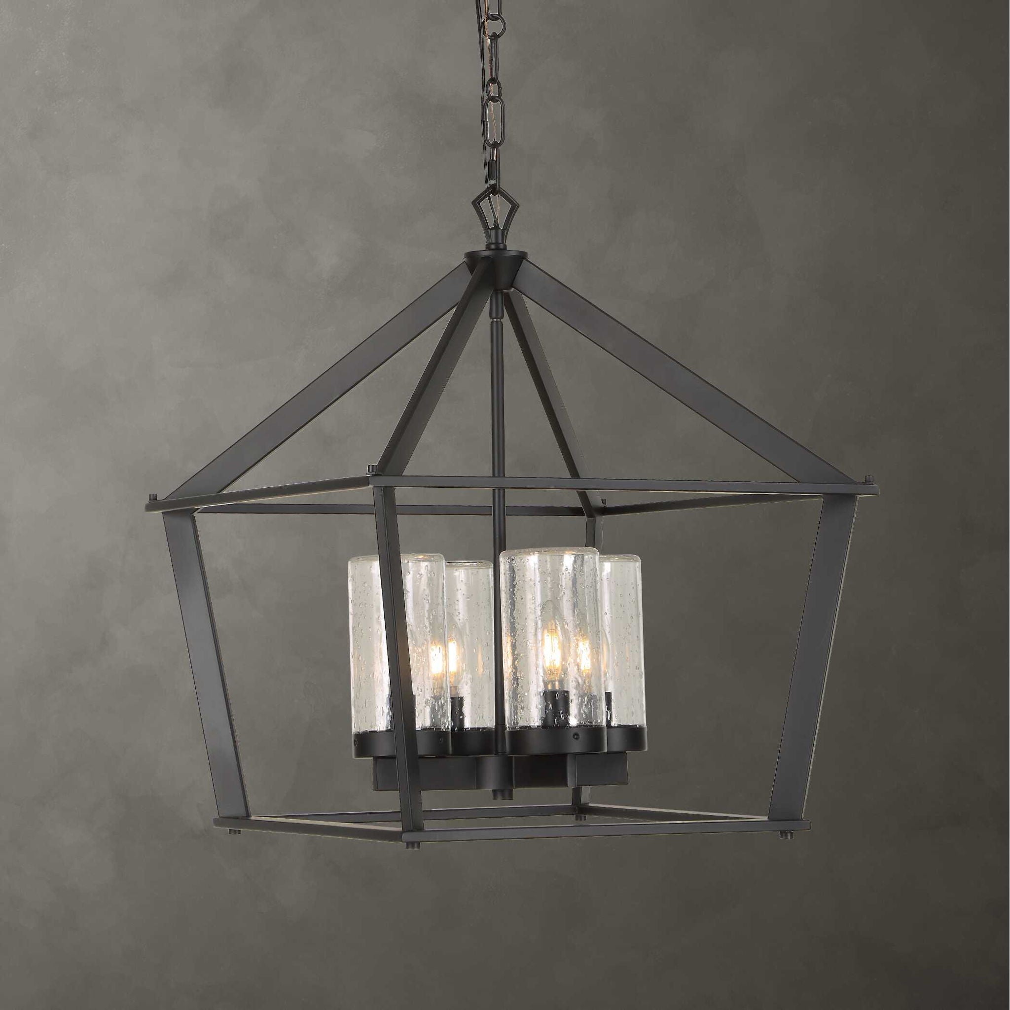 Evanston - 4 Light Indoor-Outdoor Pendant - Black