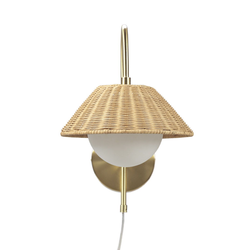 Laguna - Rattan Weave Wall Sconce - Gold