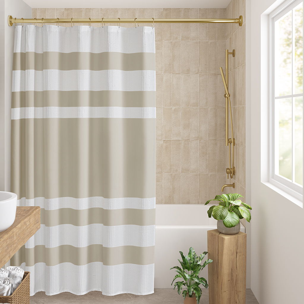 Spa Waffle - 36" x 72'' Shower Curtain With 3M Treatment - Taupe