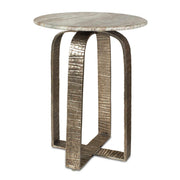 Warner - Indoor-Outdoor Side Table - Antiqued Champagne / White