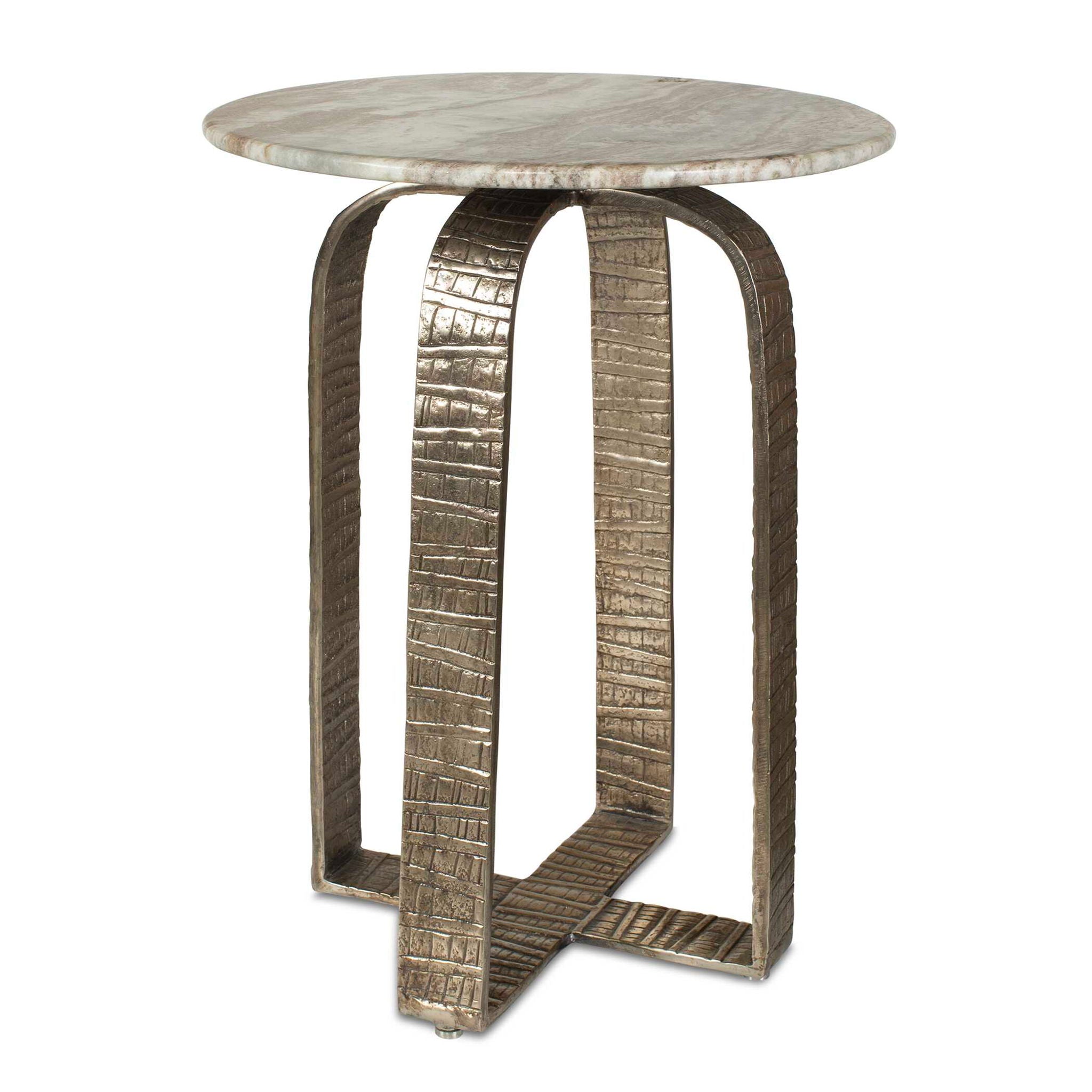 Warner - Indoor-Outdoor Side Table - Antiqued Champagne / White