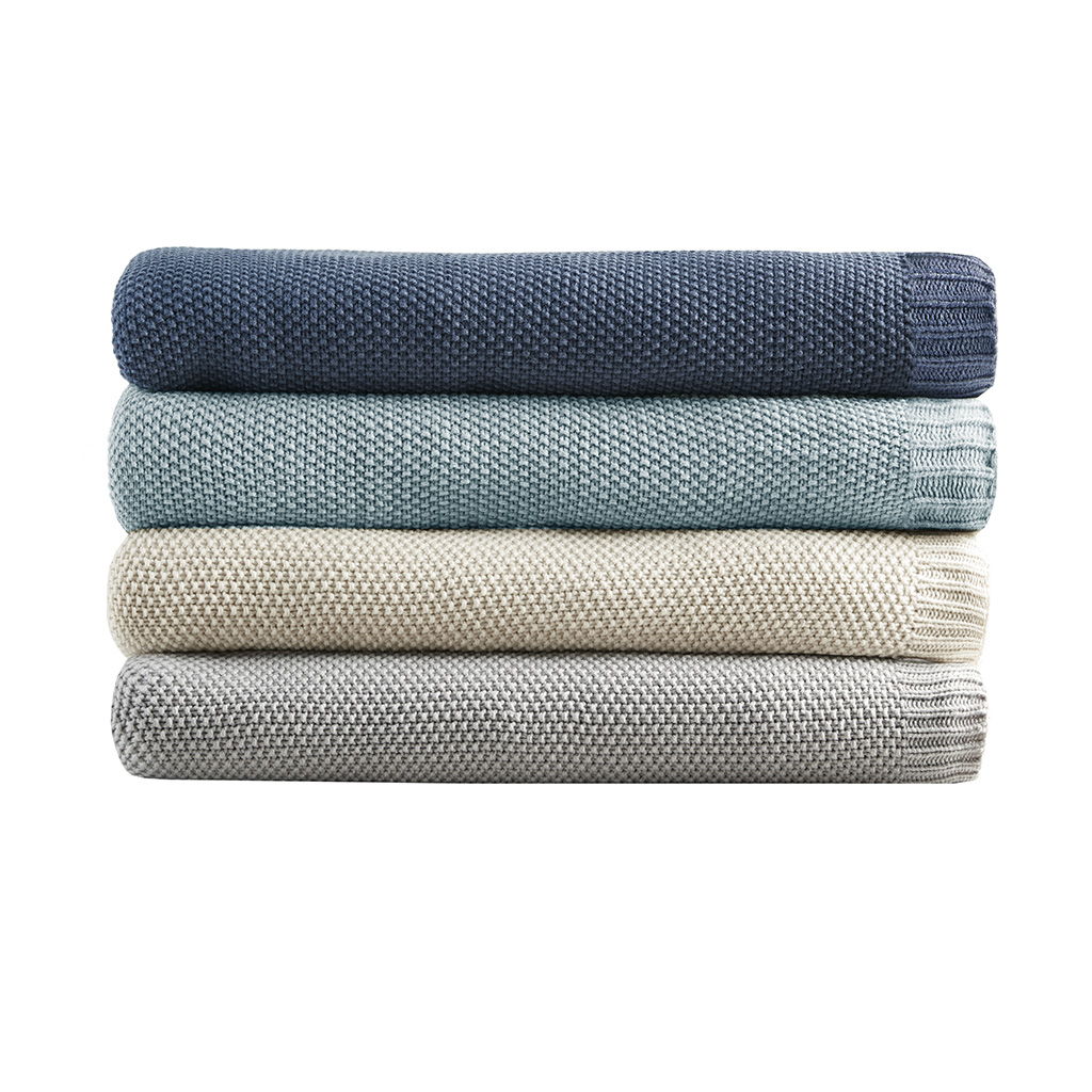 Bree Knit Blanket - Indigo