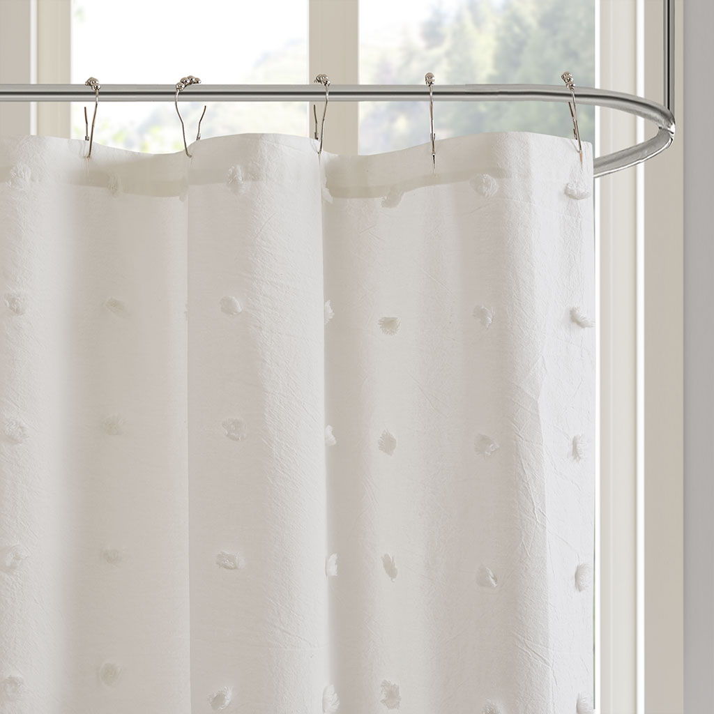 Brooklyn - Pom Pom Shower Curtain - Ivory