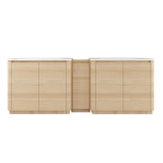 92" Freestanding Bathroom Vanity With Sink, 1 Small Storage Cabinet, Soft Close Door - Ameican White Oak