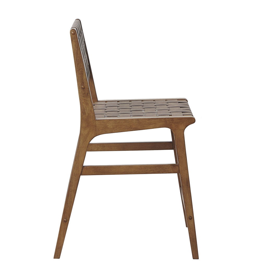 Oslo - Faux Leather Woven Counter Stool 24"H - Brown