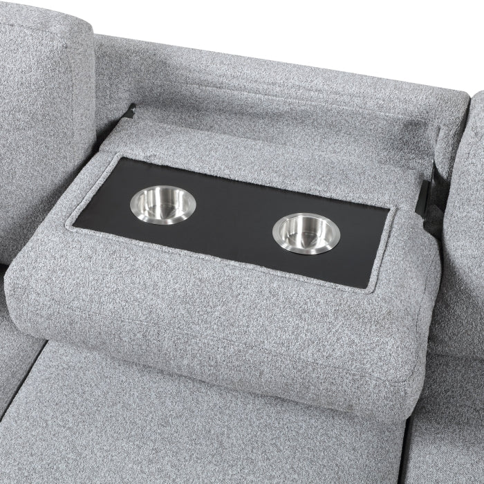 Sectional with Right Chaise, Pull-out Bed and Hidden Storage, Charging Ports