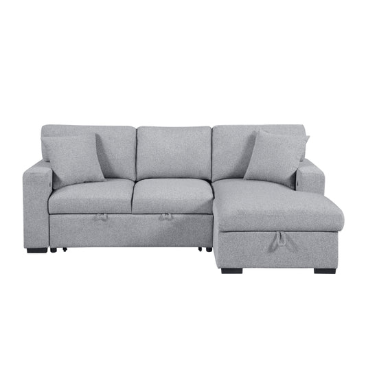 Sectional with Right Chaise, Pull-out Bed and Hidden Storage, Charging Ports