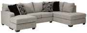 Megginson - Right Arm Facing Corner Chaise 2 Pc Sectional - Storm