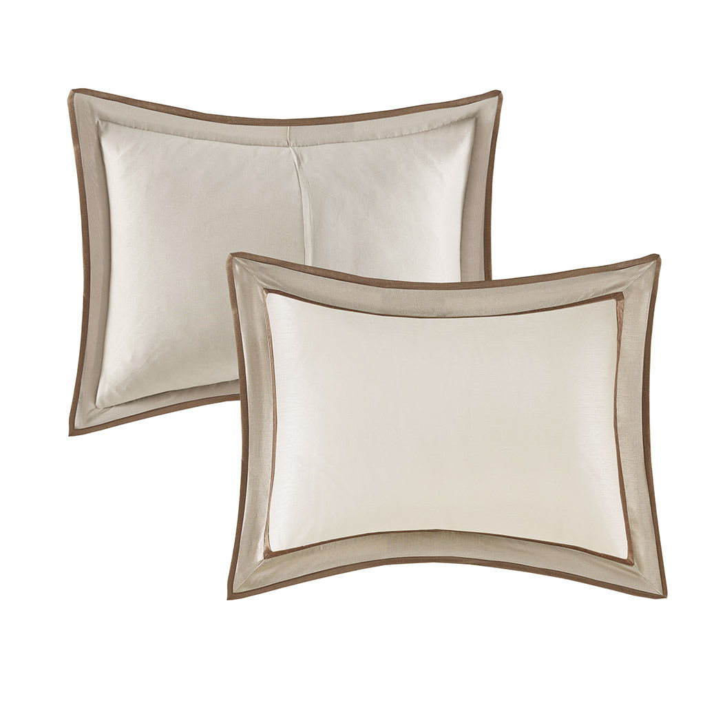 Genevieve - California King Comforter (Set of 7) - Taupe / Brown