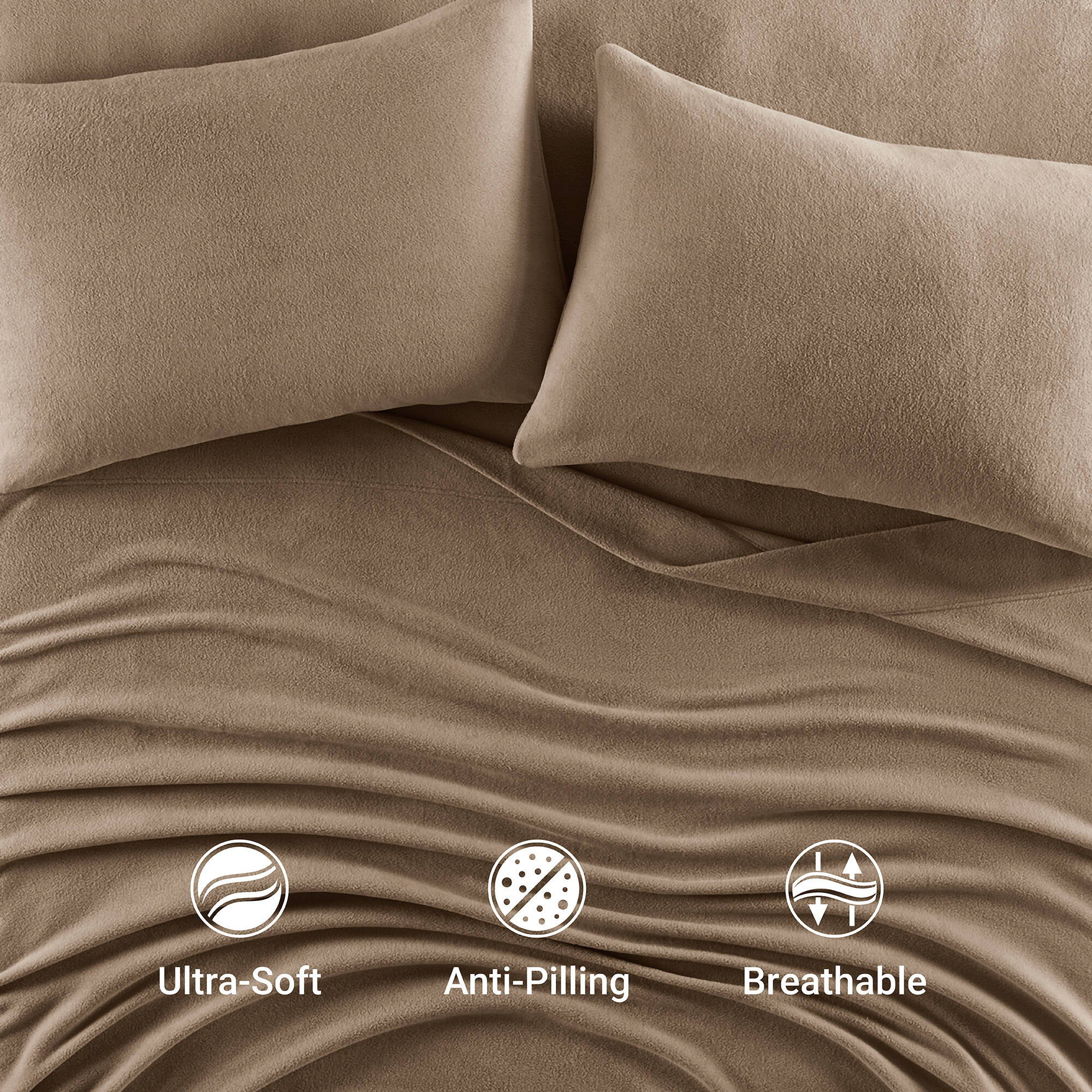 Micro Fleece - King Sheet Set - Brown