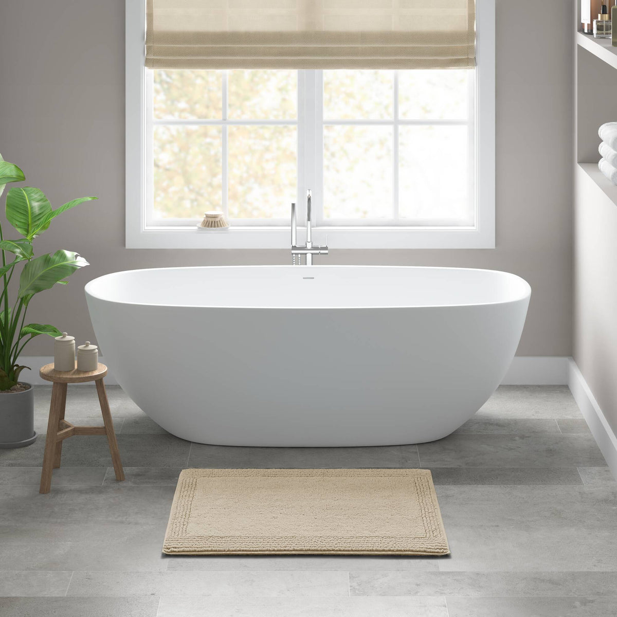 Splendor - 24" x 36" Tufted Reversible Bath Rug - Natural