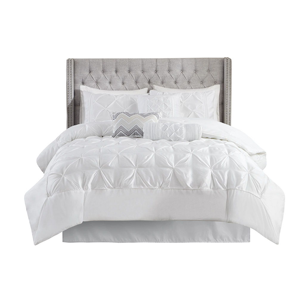 Laurel - 7 Piece Tufted Comforter Set - White