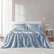 Satin - 6 Piece California King Luxury Sheet Set - Blue
