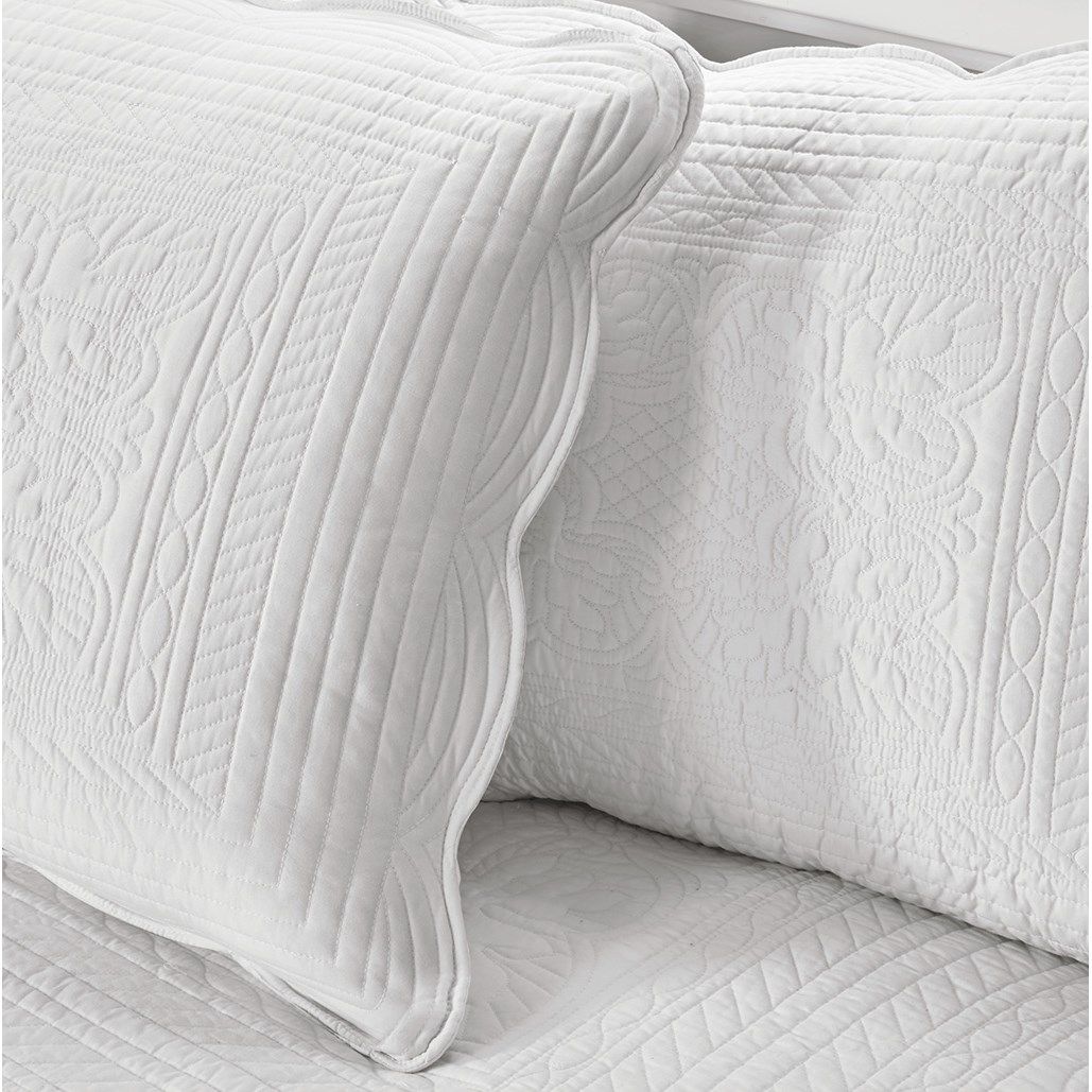 Tuscany - Twin 6 Piece Reversible Scalloped Edge Daybed Cover Set - White