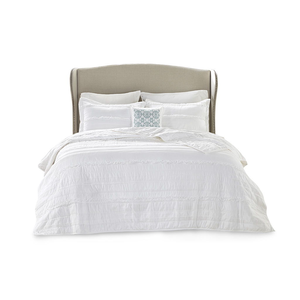 Celeste - King 4 Piece Reversible Coverlet Set - White