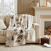 Print Plush To Sherpa - 50X60" Heated Throw - Deer