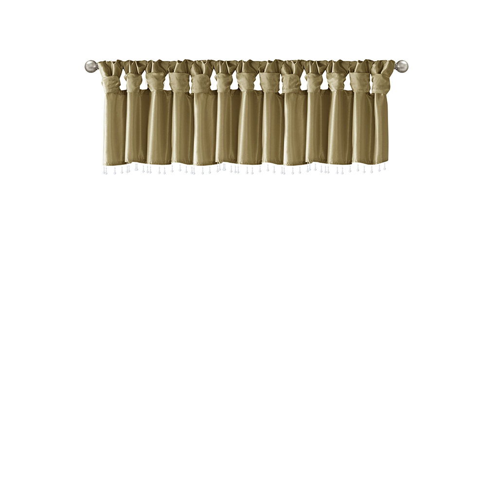 Emilia - Lightweight Valance With Beads - Bronze