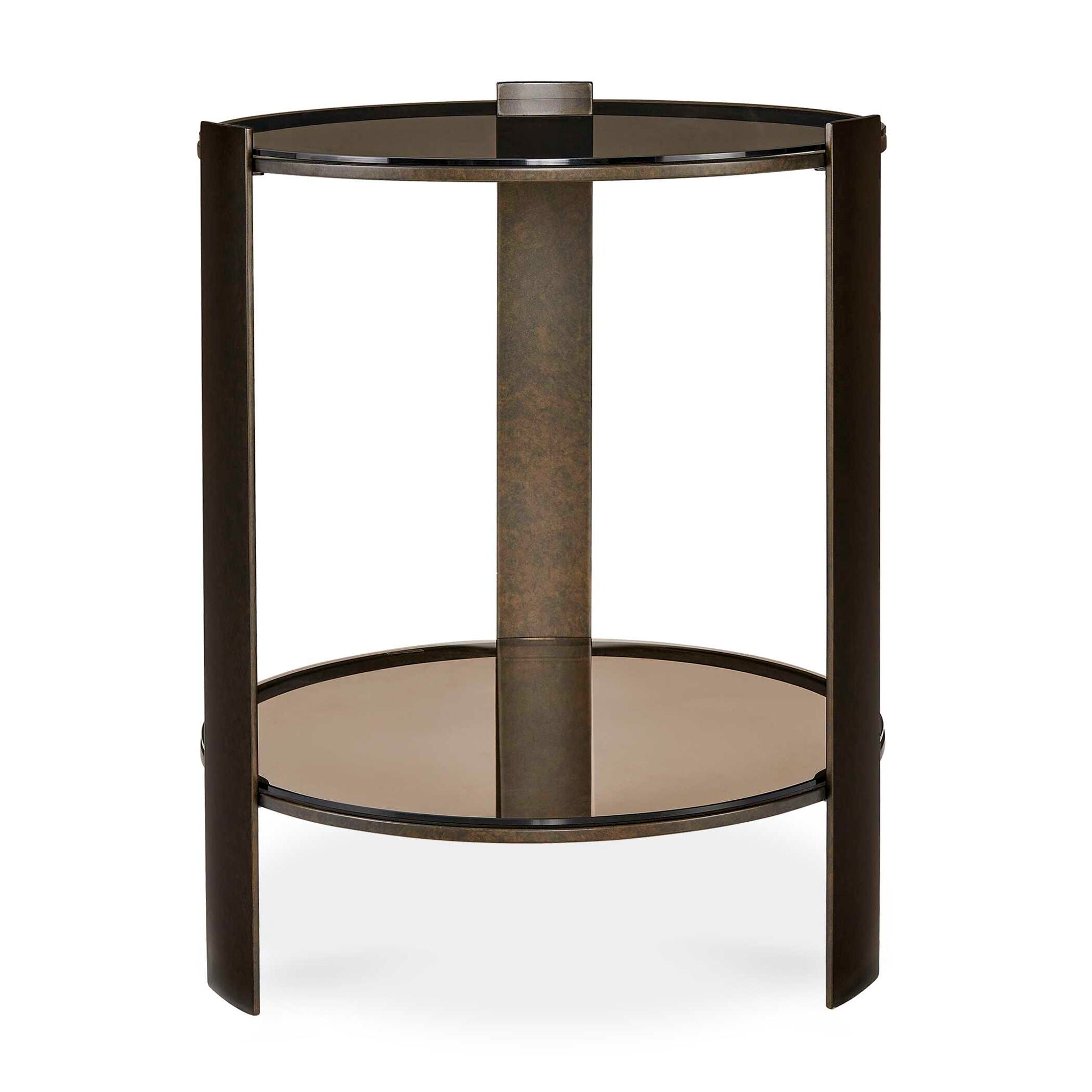 Hanson - Side Table - Bronze & Dark Glass