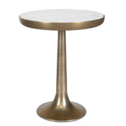 Gianno - Round Marble Side Table - Brass / White