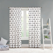 Sophie - 63" Pom Pom Embellished Window Panel - Black