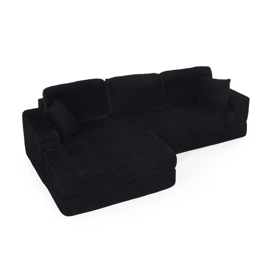 Modern Minimalist L Shape Modular Sectional Sofa, Couch