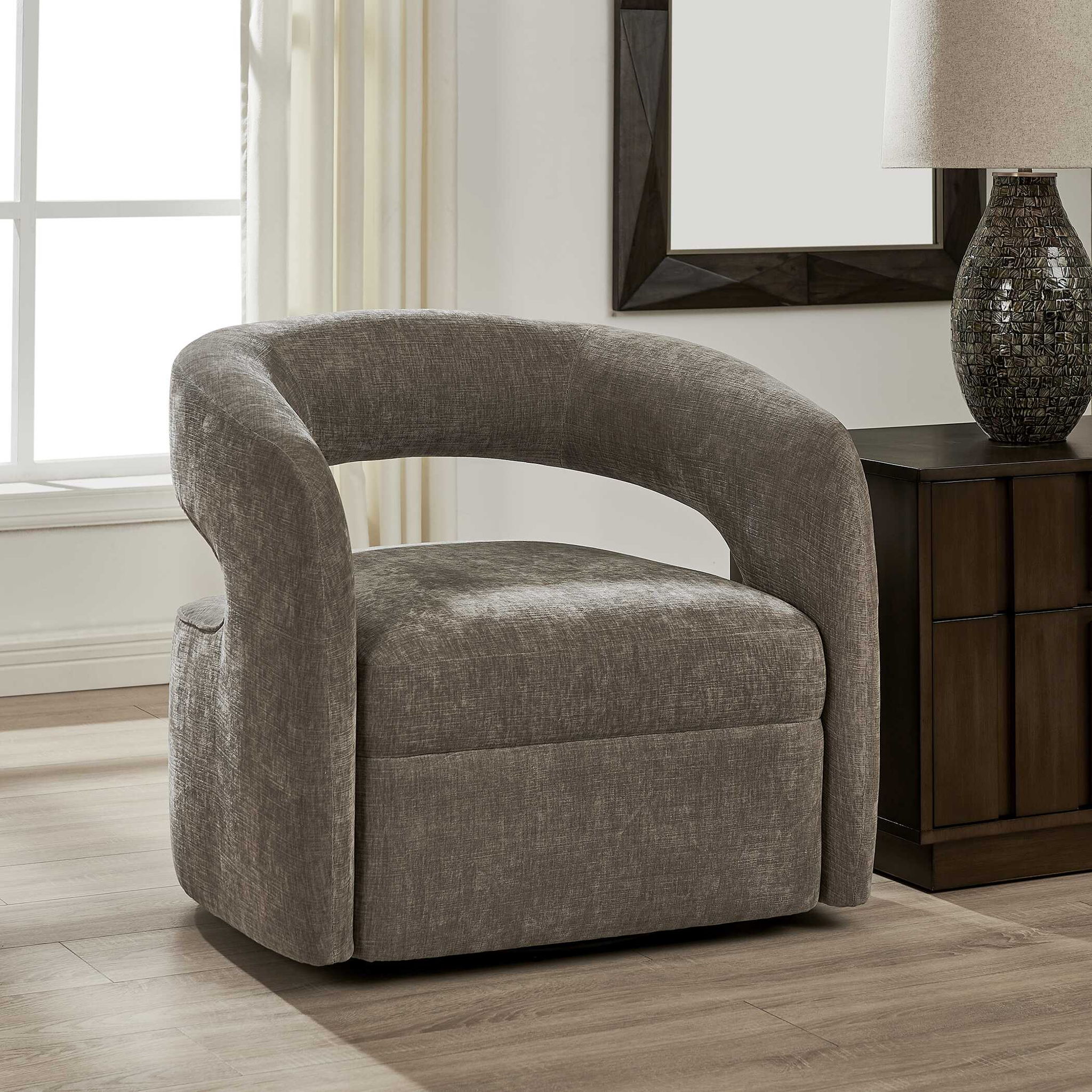 Breis - Swivel Barrel Chair - Gray