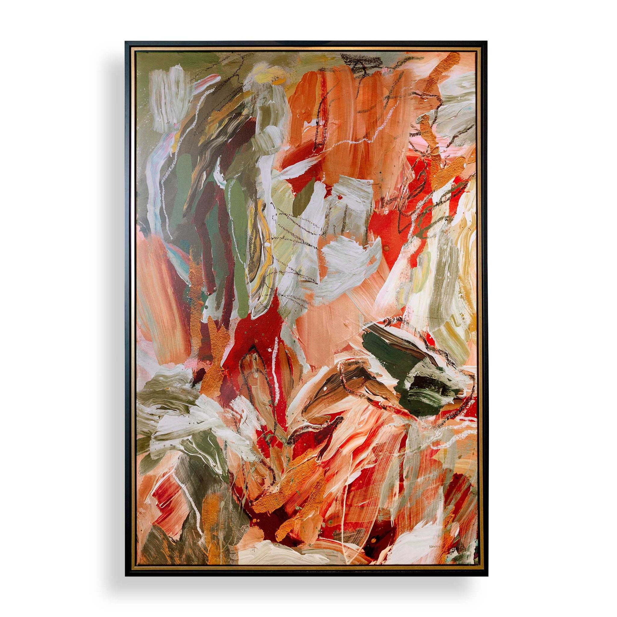 Garden City - Abstract Art - Green / Orange / Pink