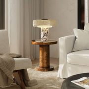 Bolin - Round Pillar Burl Accent Side Table - Walnut Brown