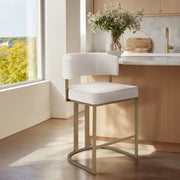 August - Upholstered Counter Stool - Ivory