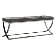 Curve Leg Bench With Upholstery - Black