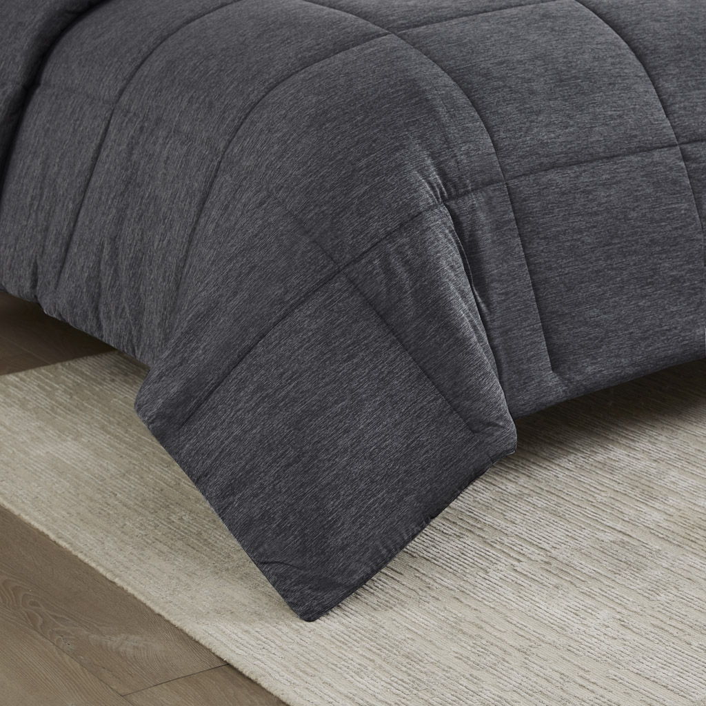 Comfort Cool Jersey Knit - Oversized Down Alternative King Comforter - Black