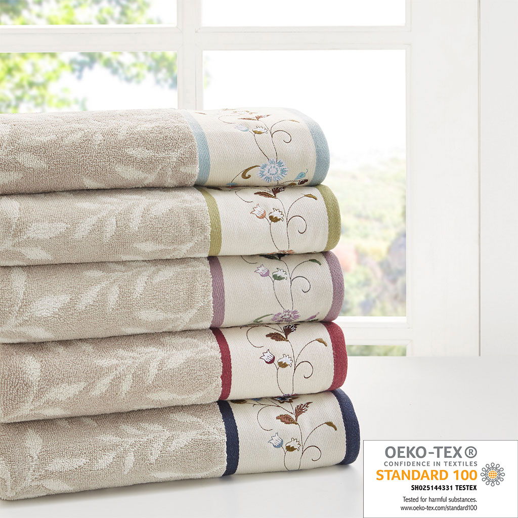 Serene - Jacquard 6 Piece Towel Set - Purple