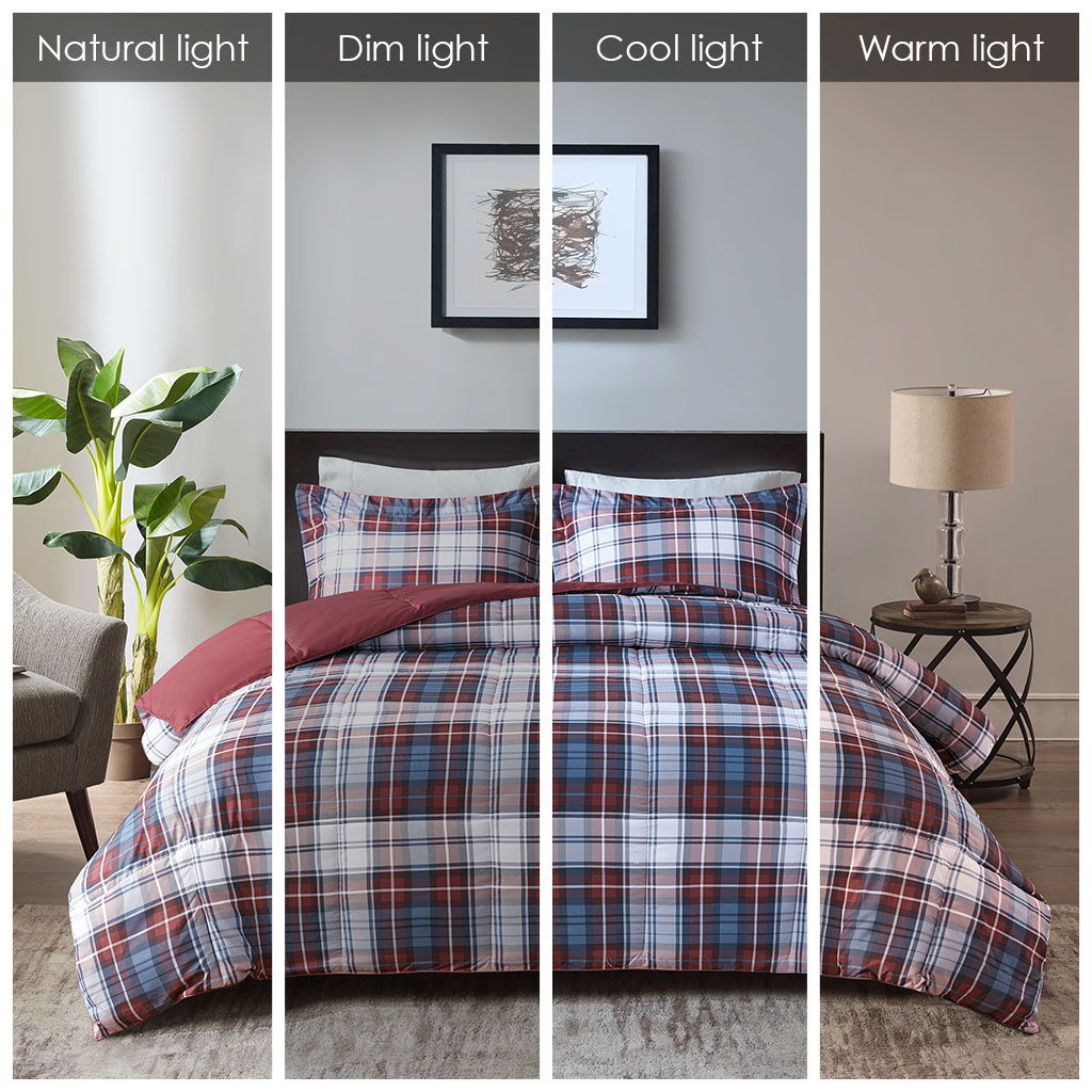Parkston - 3M Scotchgard Down Alternative All Season Comforter Set - Red