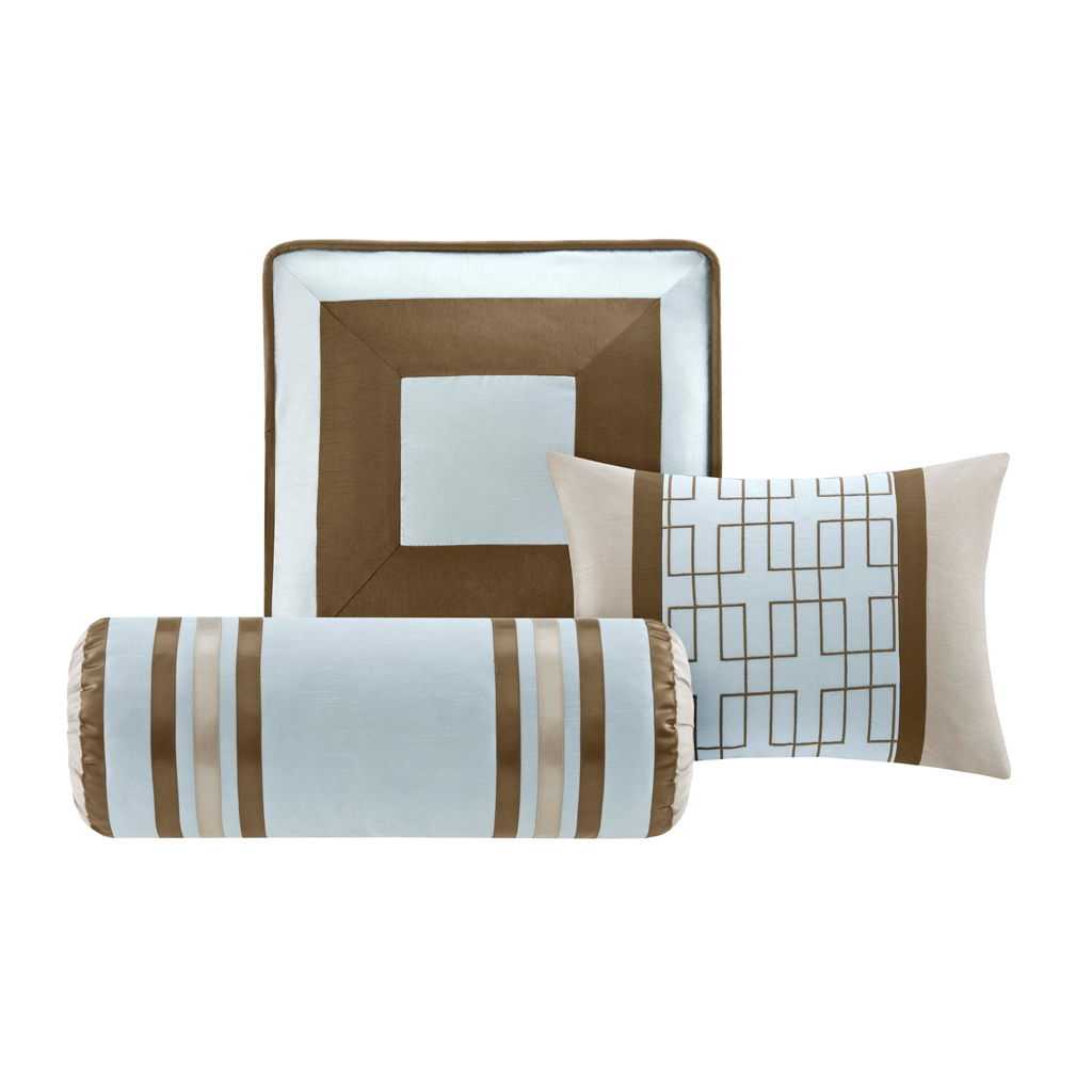 Genevieve - Queen Comforter (Set of 7) - Blue