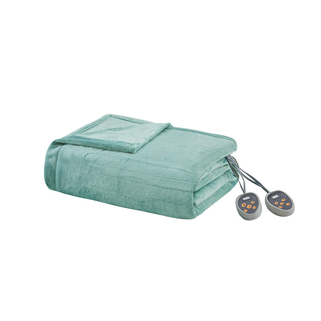 Heated Plush - King Blanket - Aqua