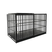 Extra Large Heavy Duty Dog Crate With Removable Pans For Dogs - Black