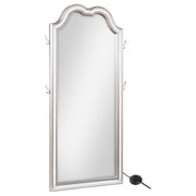 Colwood - Full Floor Mirror With LED Lighting And Storage Hooks - Silver