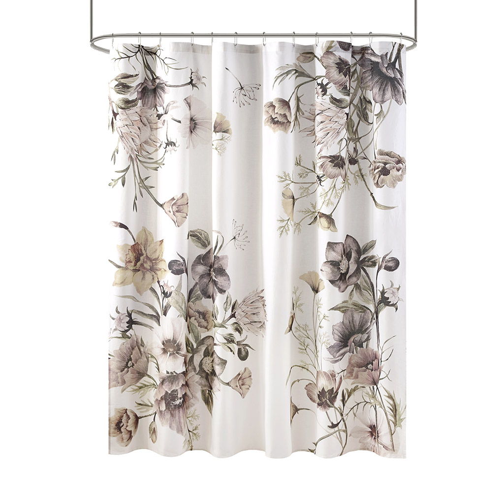 Cassandra - Printed Shower Curtain - Blush