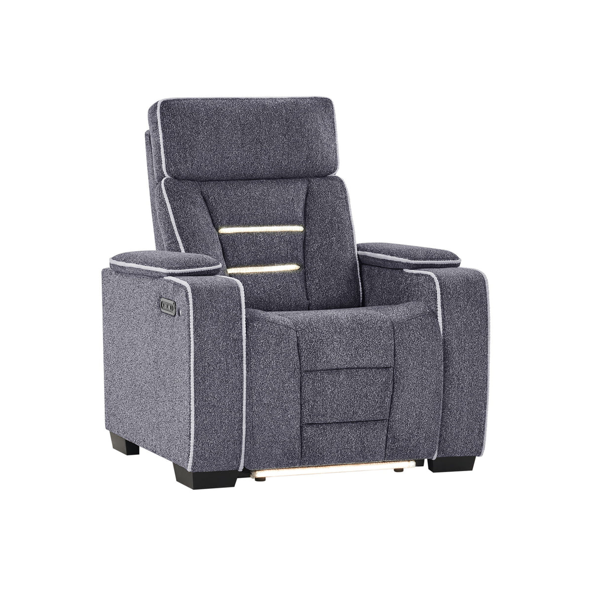 Austin - Recliner With Storage Arms - Gray