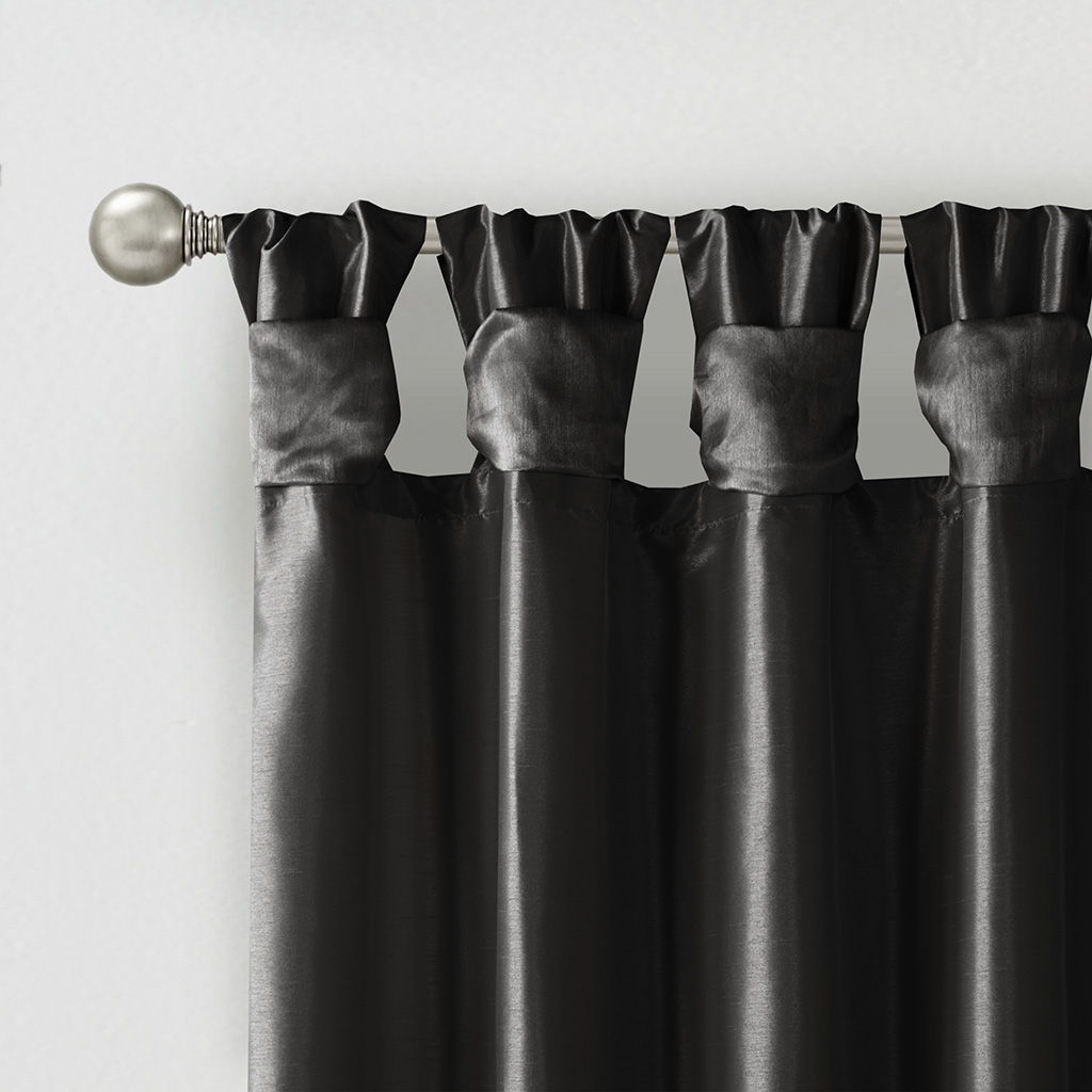 Emilia - Twist Tab Total Blackout Window Curtain Panel - Black