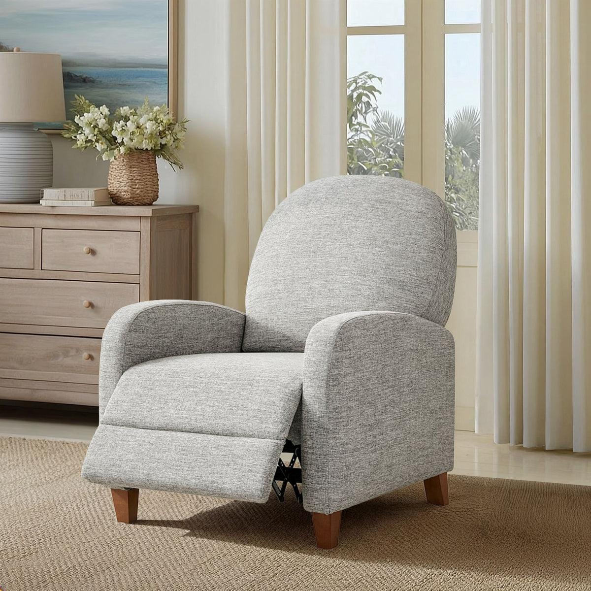 Raylin - Upholstered Push Back Recliner - Gray