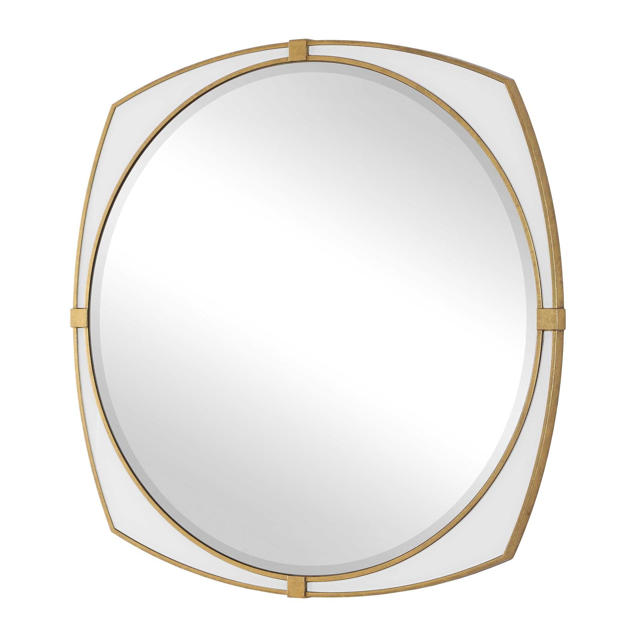 Estella - Round Mirror - Gold / White