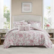 Adele - King 5 Pieces Comforter Set With Decorative Pillows - Pink