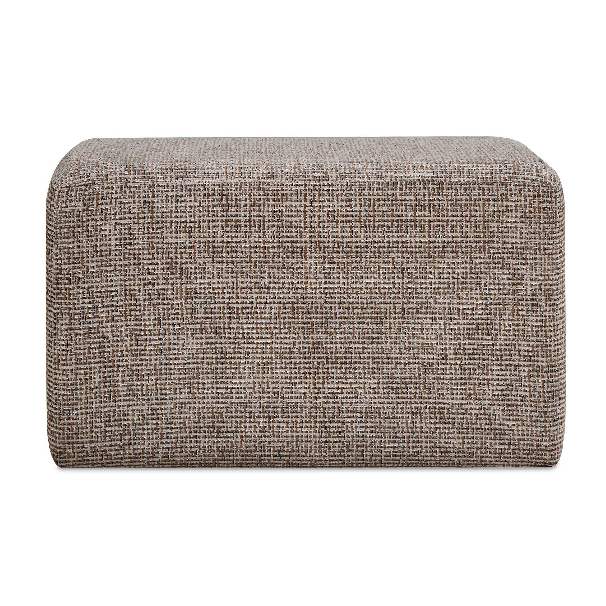 Kelce - Woven Checkered Ottoman - Brown