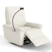 270° Power Swivel Rocker Recliner Chair With Phone Holder, Electric Glider Reclining Sofa With USB Ports For Living Room Bedroom - Beige