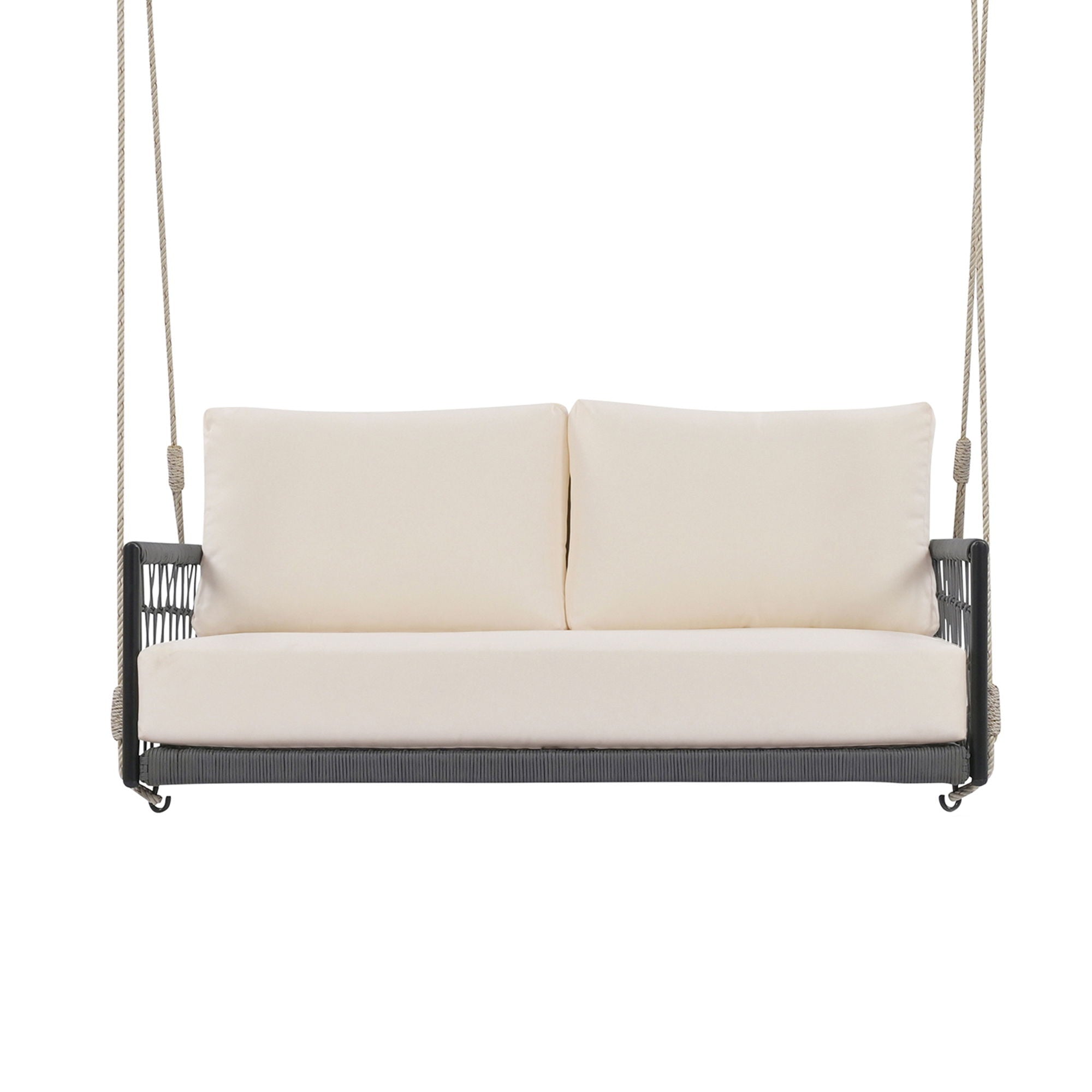 Outdoor Swing Sofa With Soft Cushions For Patio - Beige