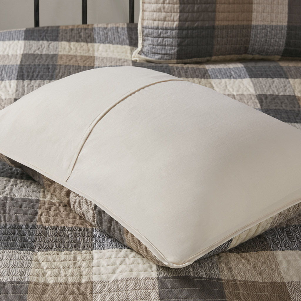 Ridge - 6 Piece Herringbone Coverlet Set - Neutral